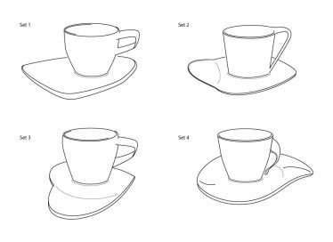 Design-Kaffeetassen Zeichnungen